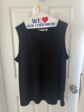Susan Graver Black Sleeveless V-Neck Tank